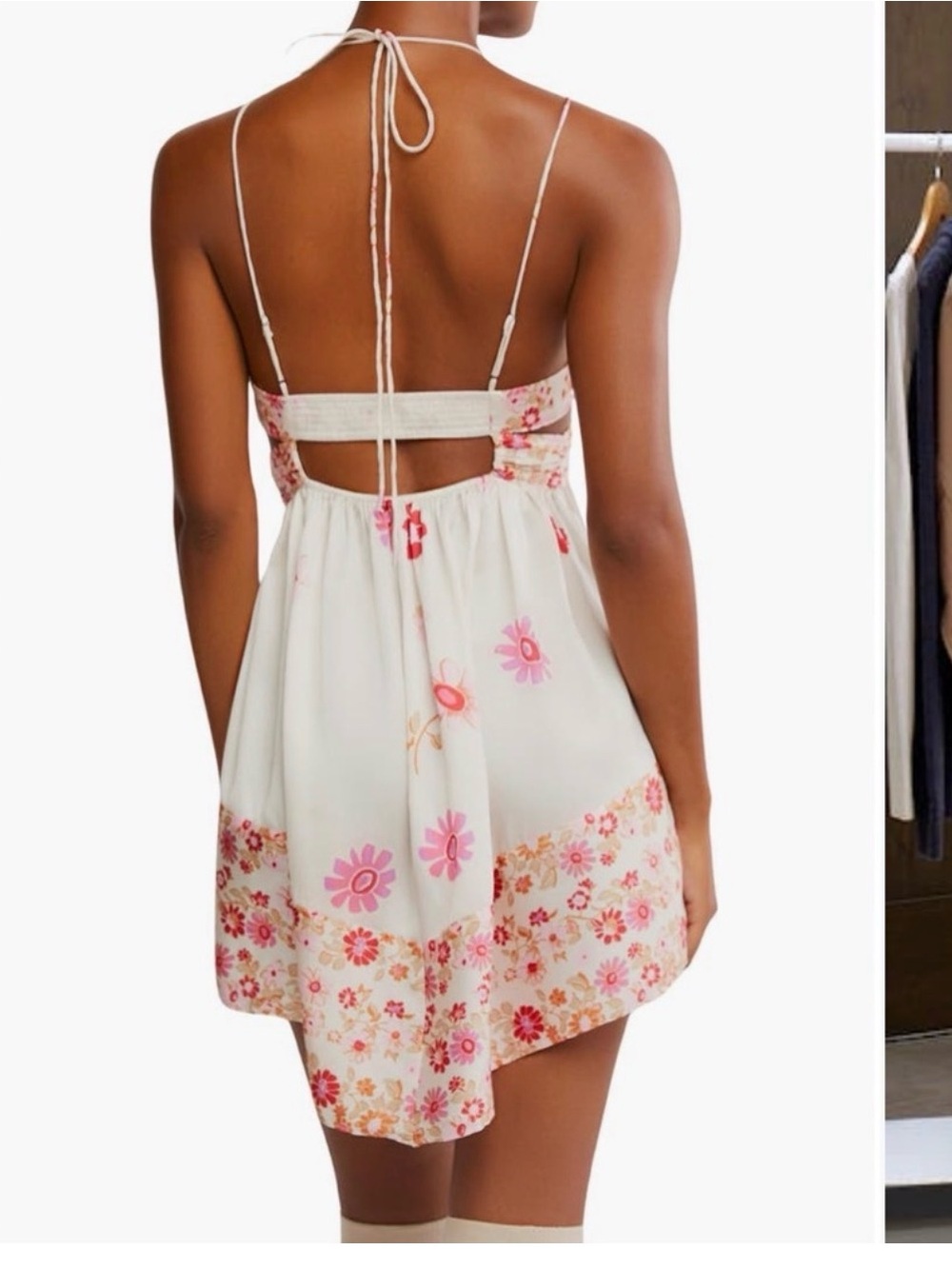 NWOT FREE PEOPLE OASIS SLEEVELESS FLORAL PRINT MINI DRESS Large, Babydoll - Picture 2 of 2
